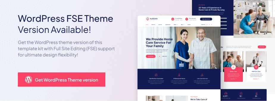 Nursera – Home Care & Private Nursing Services Elementor Template Kit - 1