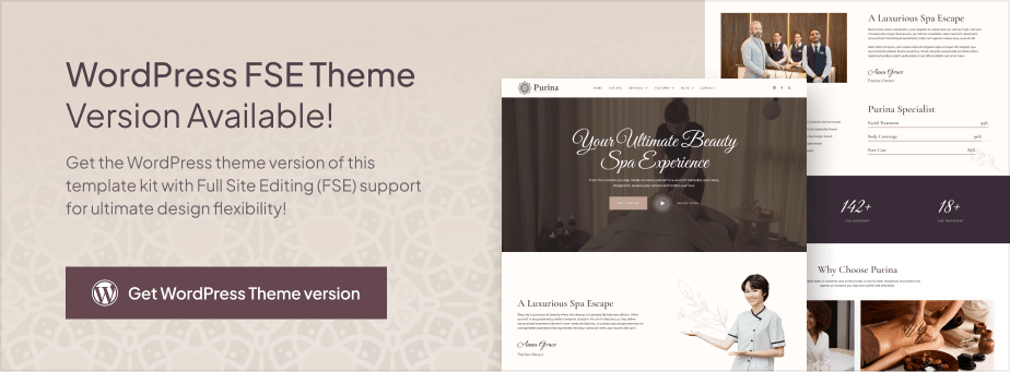Purina - Spa & Wellness Elementor Template Kit