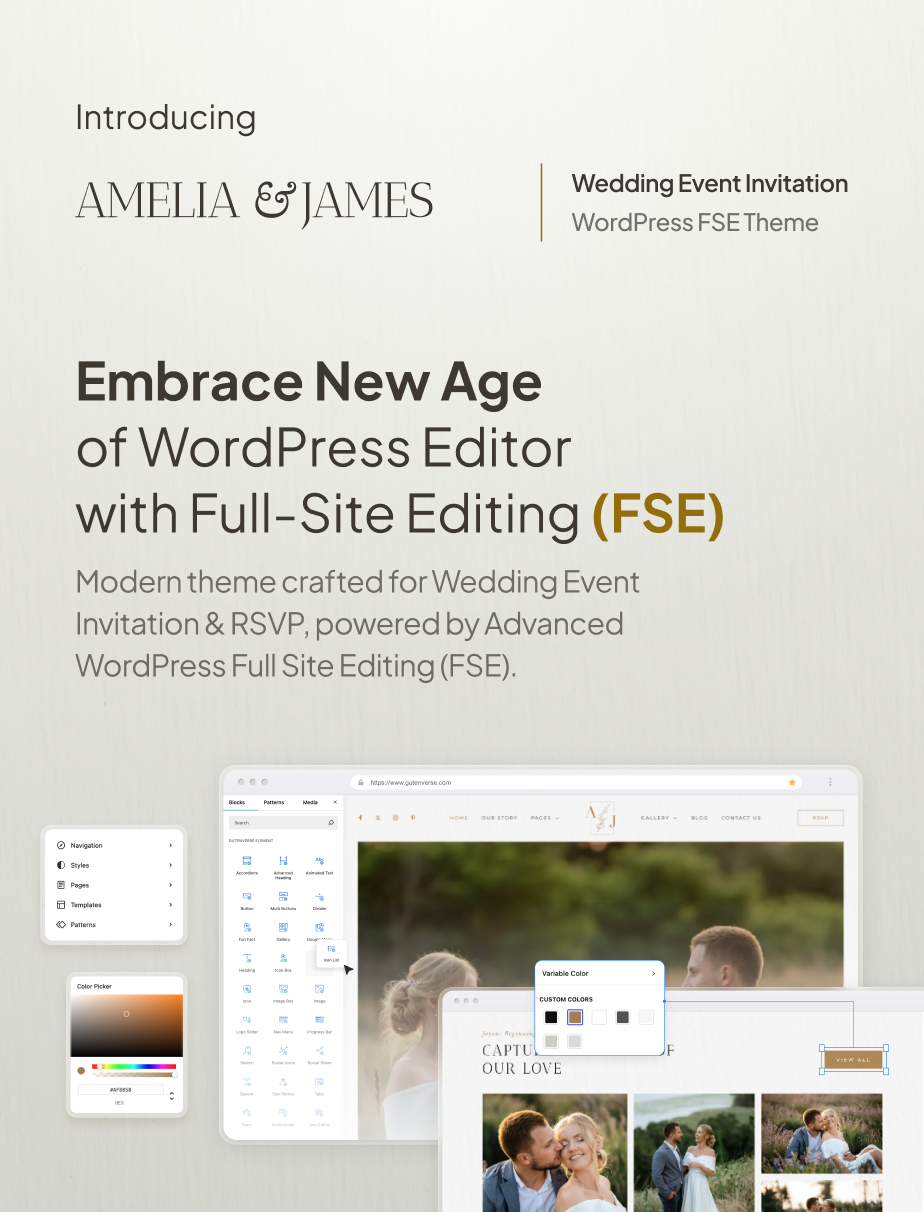 Amelia & James – Wedding Invitation FSE WordPress Theme - 4