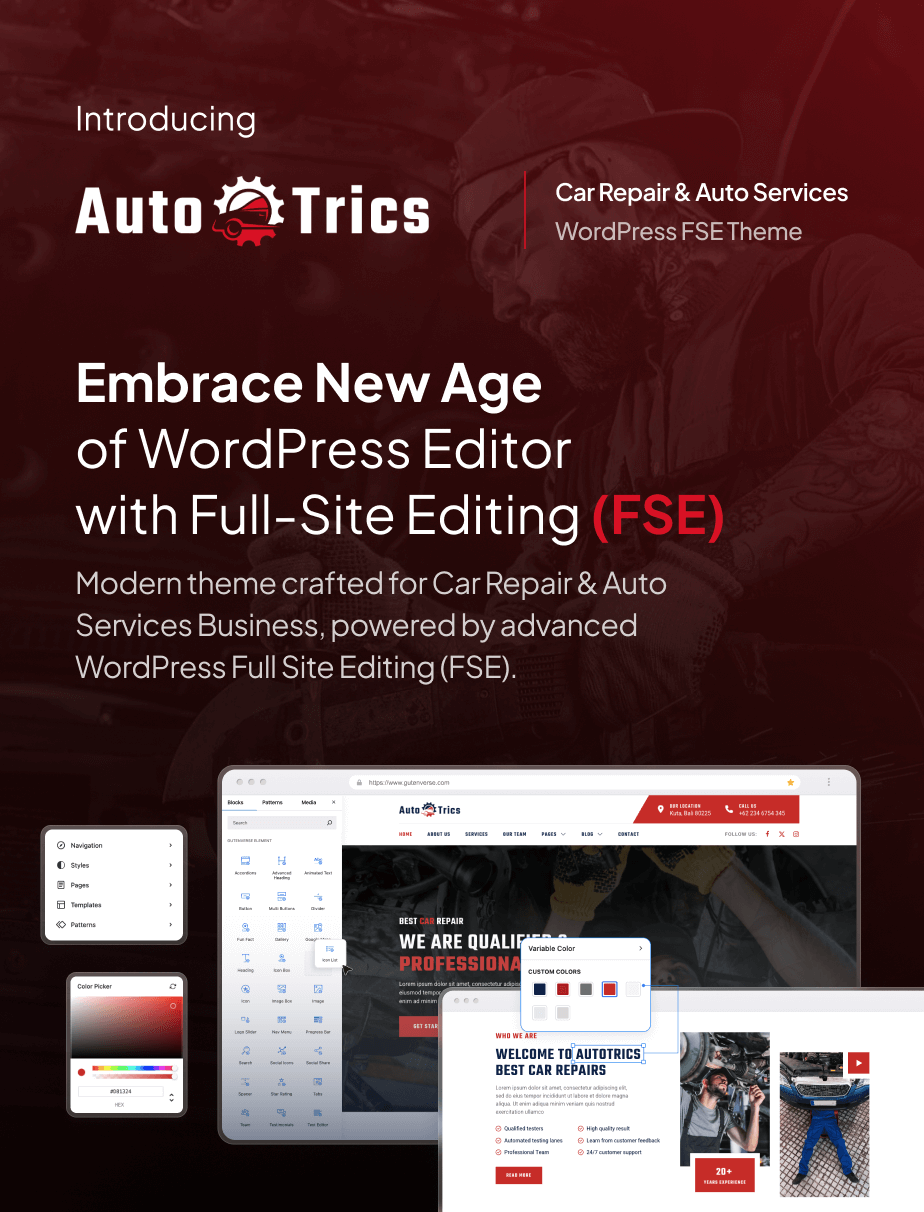 AutoTrics – Car Repair & Auto Service Gutenverse FSE WordPress Block Theme