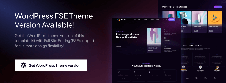 Hecxa – Creative Design Agency Elementor Template Kit