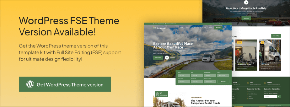 Kamperven – Campervan & RV Rental Elementor Template Kit