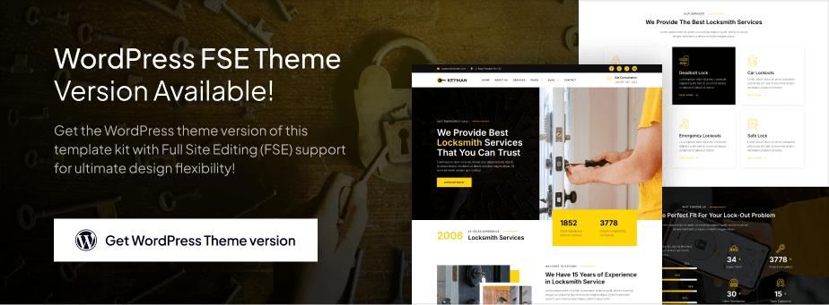 Lockey – Locksmith and Key Maker Service Elementor Template Kit
