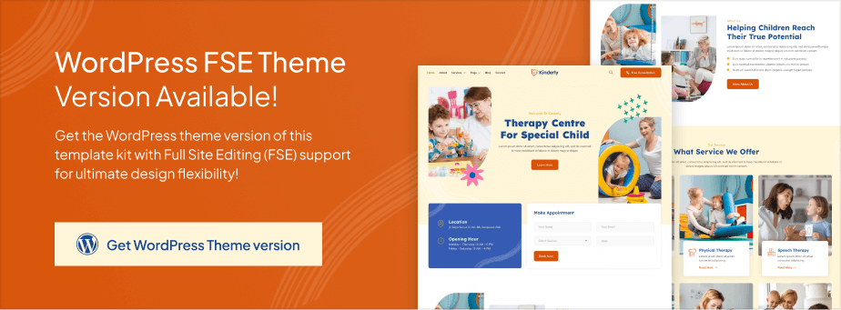 Kinderly – Child Therapist & Psychologist Elementor Template Kit