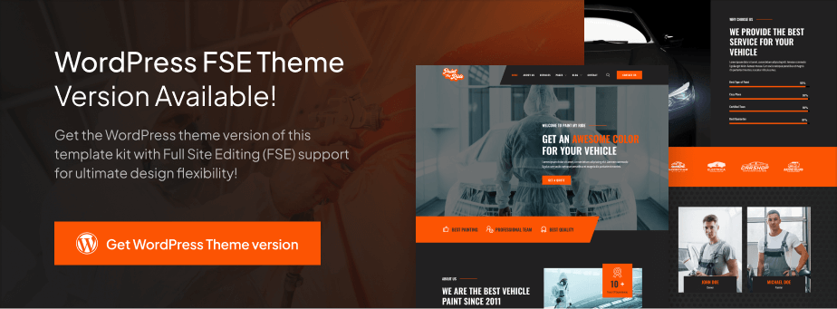 PaintMyRide – Car Painting & Modification Elementor Template Kit
