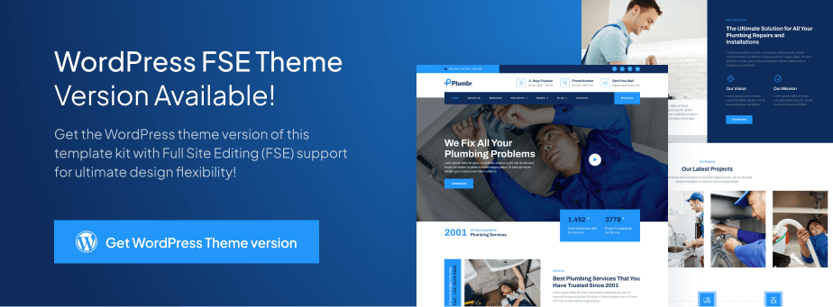 Plumbr – Plumbing Services Elementor Template Kit