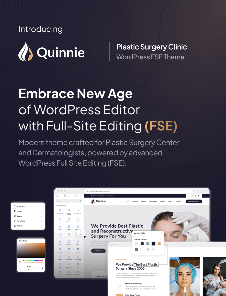 Quinnie – Plastic Surgery Clinic Gutenvese FSE WordPress Theme - 3
