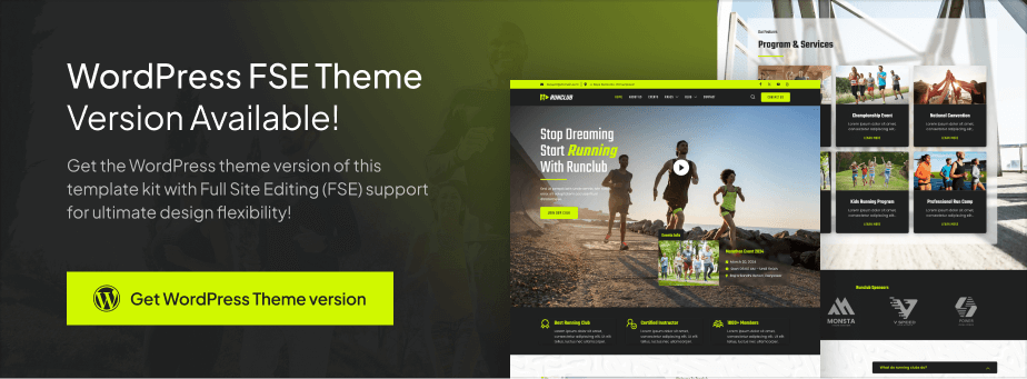 Runclub – Running Club, Marathon & Sports Elementor Template Kit