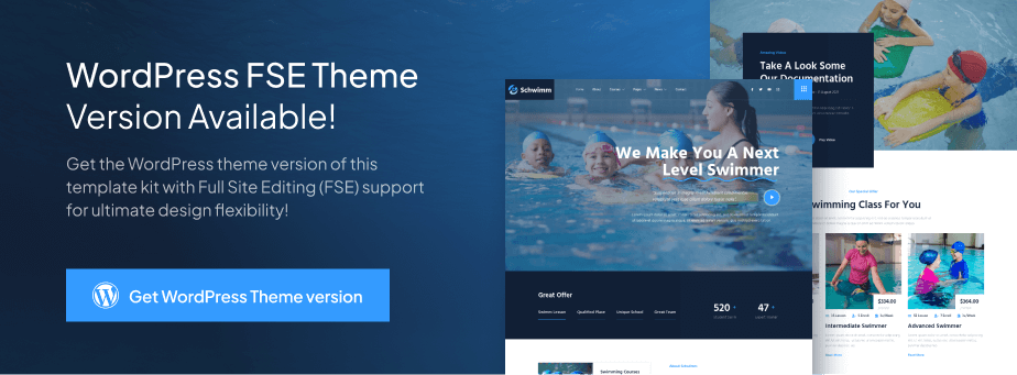 Schwimm – Swimming School & Course Elementor Template Kit
