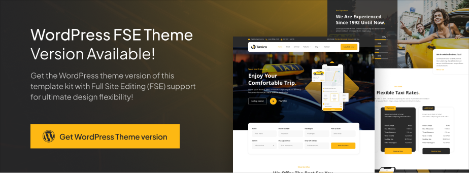 Taxico – Taxi Company & Online Cab Service Elementor Template Kit
