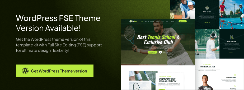 TopSpin – Tennis School & Sports Club Elementor Template Kit